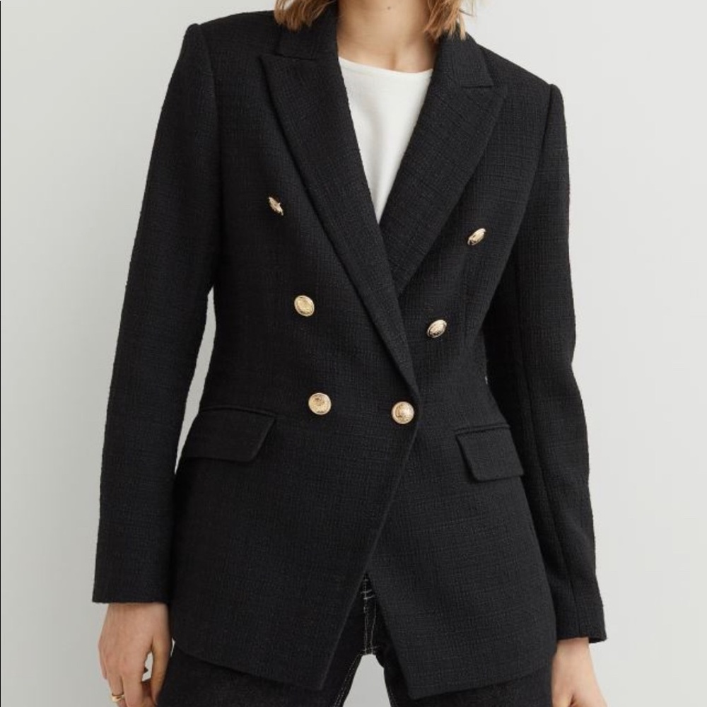 H&M Bouclé black blazer